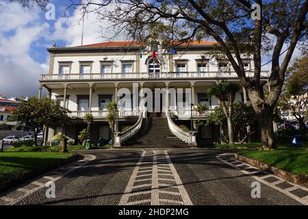 hôtel de ville, madère, santa cruz, mairie, madeiras,santa cruzs Banque D'Images