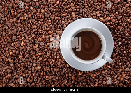 espresso, grains de café, espressos, grains de café Banque D'Images
