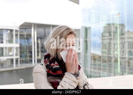 jeune femme, urbain, nez de souffle, fille, filles,femme, jeunes femmes, urbans, nez de souffle Banque D'Images