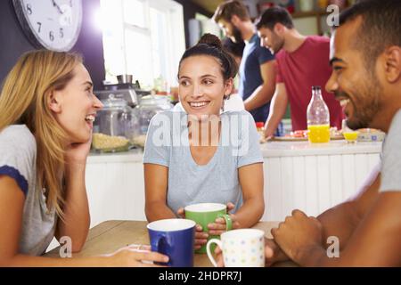 petit déjeuner, amuse, amis, petits déjeuners, amuse,ami Banque D'Images