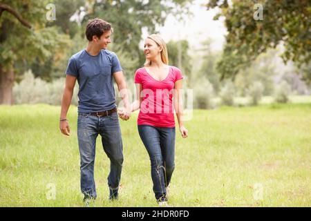 couple d'amour, promenade, couple d'amour, promenades Banque D'Images