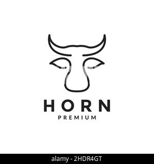 ligne continue tête vache logo design vecteur graphique symbole icône illustration idée créative Illustration de Vecteur