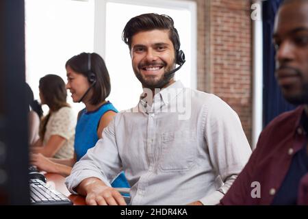 micro-casque, représentant du service clientèle, service clientèle, centre d'appel, ligne directe,casques, représentants du service clientèle, service clientèle, appel Banque D'Images