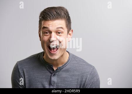 homme, heureux, surpris, gars, hommes,des happeries, des surbies Banque D'Images