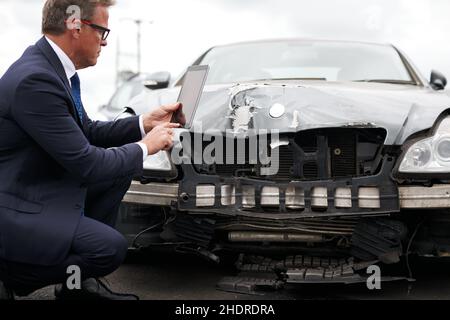 photographie, rapport, assurance automobile, accident de voiture, photographies,rapports, assurances automobiles, accidents, accidents de voiture Banque D'Images