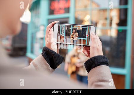 smartphone, prise de vue, enregistrement de films, smartphones, smartphone,smartphones, films, enregistrement Banque D'Images