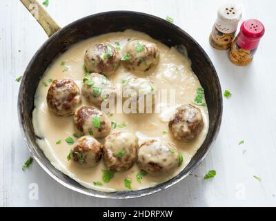 boulettes de viande, sauce à la crème, köttbullar, boulettes de viande, sauces à la crème Banque D'Images