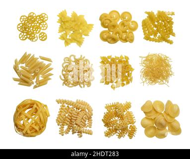 pâtes, variété de noddle, variété de pâtes, pâtes Banque D'Images