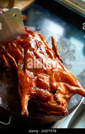 Gros plan sur le canard rôti cantonais tout en or Banque D'Images