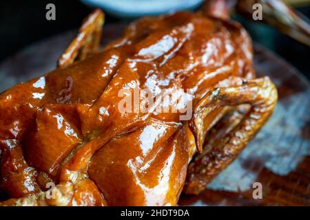 Gros plan sur le canard rôti cantonais tout en or Banque D'Images