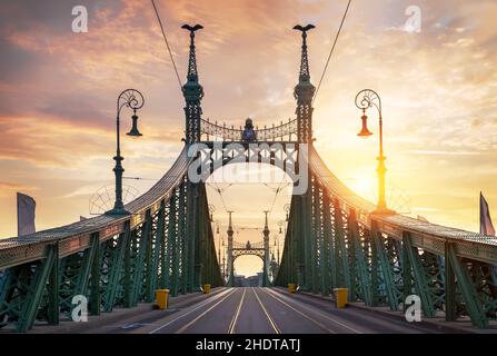 pont, budapest, pont de liberté, ponts, copains,ponts de liberté Banque D'Images