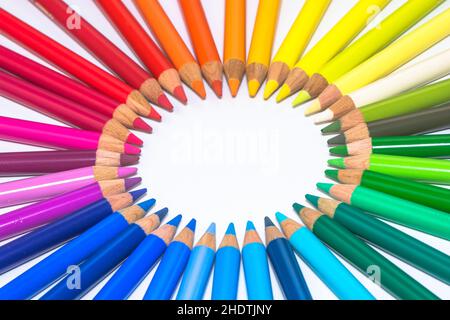 crayons, multicolores, crayons, multicolores Banque D'Images