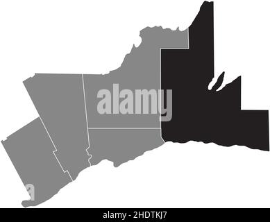 Carte de localisation de LA RÉGION DE DURHAM à l'intérieur de la carte administrative grise de la région du Grand Toronto Illustration de Vecteur