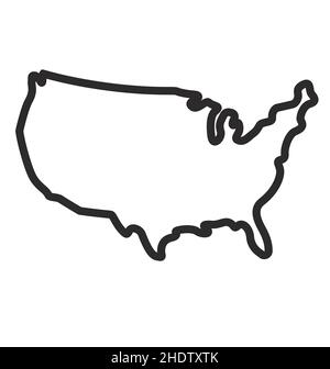 États-Unis simplifié états-unis d'amérique carte vectorielle vecteur isolé sur fond blanc Illustration de Vecteur