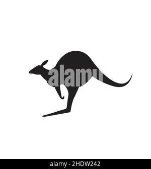 classique australien kangaroo roadsign vecteur de silhouette isolé sur fond blanc Illustration de Vecteur