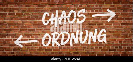 ordre, chaos, ordres, chaos, désordre,mess Banque D'Images
