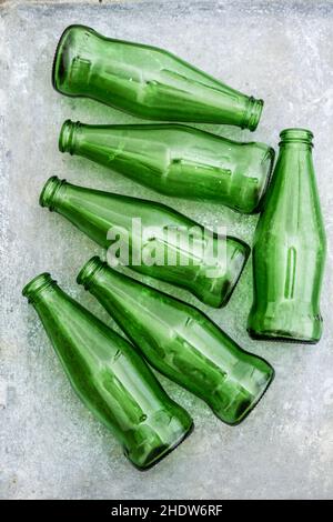 rétro, verre, bouteilles, style rétro,verres, verre brisé, bouteille Banque D'Images