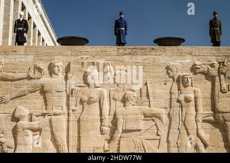 secours, mausolée, turquie, anitkabir, reliefs,mausolées, dindes Banque D'Images