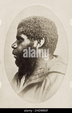 Photographie vintage du 19th siècle : Trucamini des années 1860, femme aborigène de Tasmanie, Australie Banque D'Images