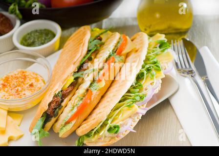 ciabatta, sandwich, focaccia, ciabattas, sandwich,foyers Banque D'Images