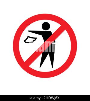 ne pas jeter le logo symbole symbole symbole poubelle vecteur de déchets isolé sur fond blanc Illustration de Vecteur
