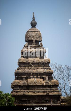 Tour du Temple du Temple de Mahabalipuram , Tamilnadu , Inde Banque D'Images