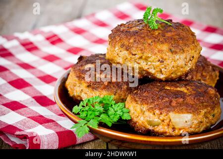 fait maison, meatball, frikadeller, mades à la maison, meatballs,frikadellers Banque D'Images