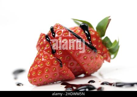 fraise, vinaigre balsamique, fraises, vinaigres balsamiques Banque D'Images