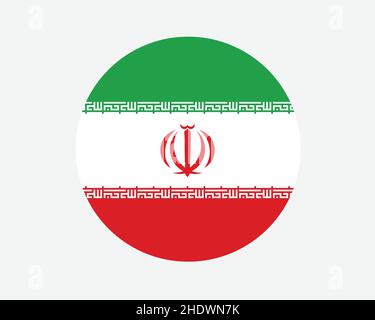 Drapeau national de l'Iran.Drapeau national du cercle iranien.Bannière bouton circulaire de la République islamique d'Iran.Illustration du vecteur EPS. Illustration de Vecteur