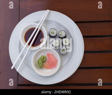 sushi, hoso maki, sushi, hoso-makis Banque D'Images