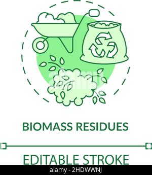 Icône de concept vert de résidus de biomasse Illustration de Vecteur