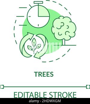 Icône de concept vert arbres Illustration de Vecteur