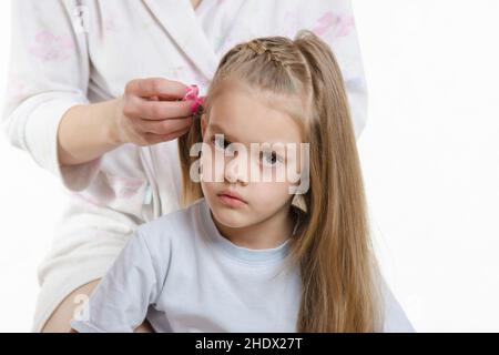 fille, tresses, lichens, filles, cheveux,poils, lichen Banque D'Images