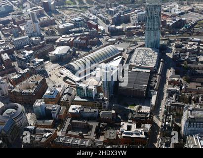 Vue aérienne du centre-ville de Manchester Banque D'Images