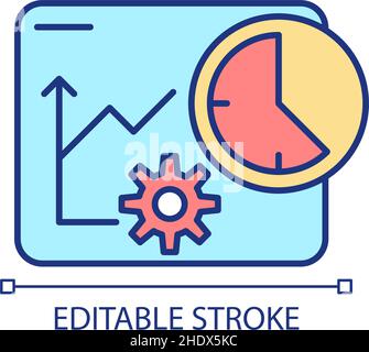 Augmentation de la productivité grâce à l'icône de couleur GB de Time Tracker Illustration de Vecteur
