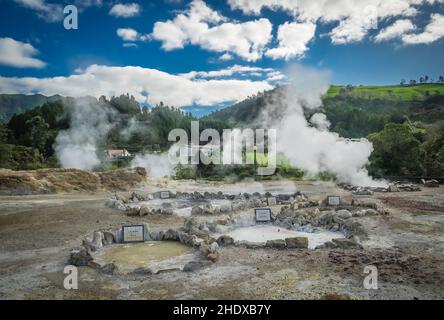 sources chaudes, sao miguel, caldeiras das furnas, sao miguels, caldeiras Banque D'Images