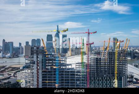 londres, chantier, boom immobilier, greenwich, londres,sites de construction, site, sites, booms de construction, espaces verts Banque D'Images