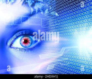 intelligence artificielle, code binaire, nombres, intelligences artificielles, cyborg,codes binaires, nombre Banque D'Images