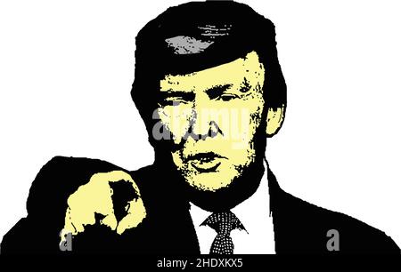 Trump montre l'image d'un vecteur noir Illustration de Vecteur