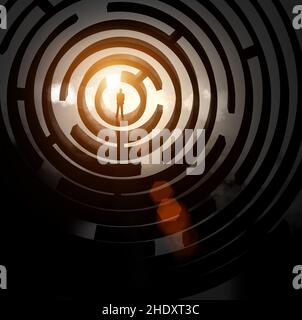 stratégie, labyrinthe, sortie, stratégies, labyrinthe,sorties Banque D'Images