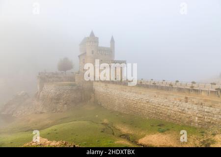 France, Loire, Saint Priest la Roche, Château de la Roche, Château de Roche dans les gorges de la Loire // France, Loire (42), Saint-Priest-la-Roche, Banque D'Images