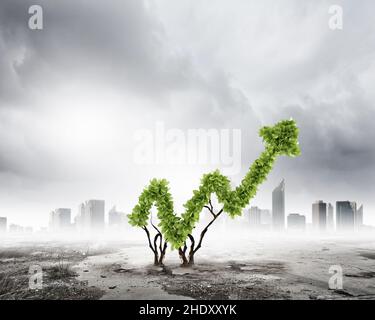 progrès, vers le haut, durabilité, croissance économique, progression,soutient les capacités, les croissances économiques Banque D'Images