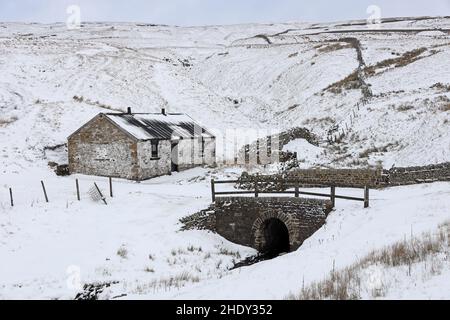 Teesdale, comté de Durham, Royaume-Uni.7th janvier 2022.Météo Royaume-Uni.La neige touche Teesdale, comté de Durham cet après-midi crédit: David Forster/Alamy Live News Banque D'Images