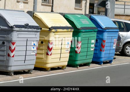 séparation des déchets, poubelles, conteneurs à déchets, séparations des déchets, poubelle Banque D'Images
