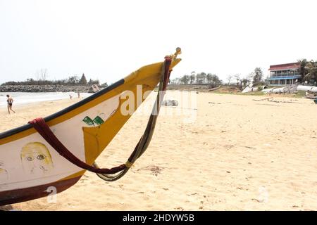 Bateau à Shore , Tamilnadu , Inde Banque D'Images