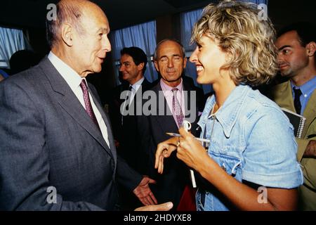 Archives 90ies : ancien président français de la République, Valéry Giscard d'Estaing, France, 1994 Banque D'Images