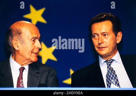 Archives 90ies : ancien président français de la République, Valéry Giscard d'Estaing, France, 1994 Banque D'Images