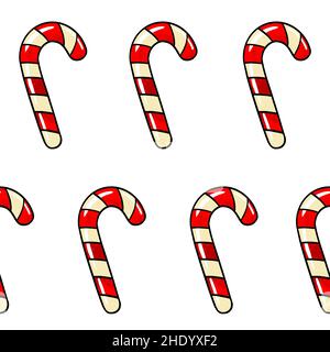 Candy Lollipop rouge Candy Candy Candy à motif raster sans couture avec bandes blanches sur fond blanc isolé.Illustration de haute qualité Banque D'Images