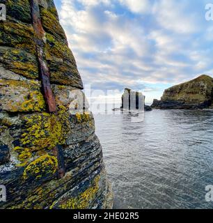 Letheronwheel Harbour à Caithness, dans le nord-est de l'Écosse. Banque D'Images