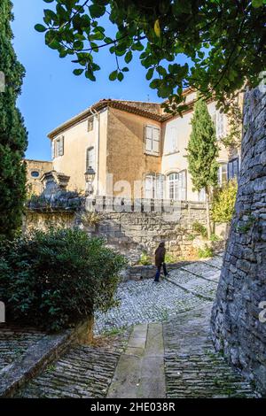 France, Vaucluse, Parc naturel régional du Luberon, Bonnieux, rue François Julien // France, Vaucluse (84), Parc naturel Banque D'Images